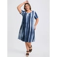 thumbnail image 2 of DARING DIVA Plus Size Tie Dye Summer Short Sleeves Dress 4X Dark Blue, 2 of 5