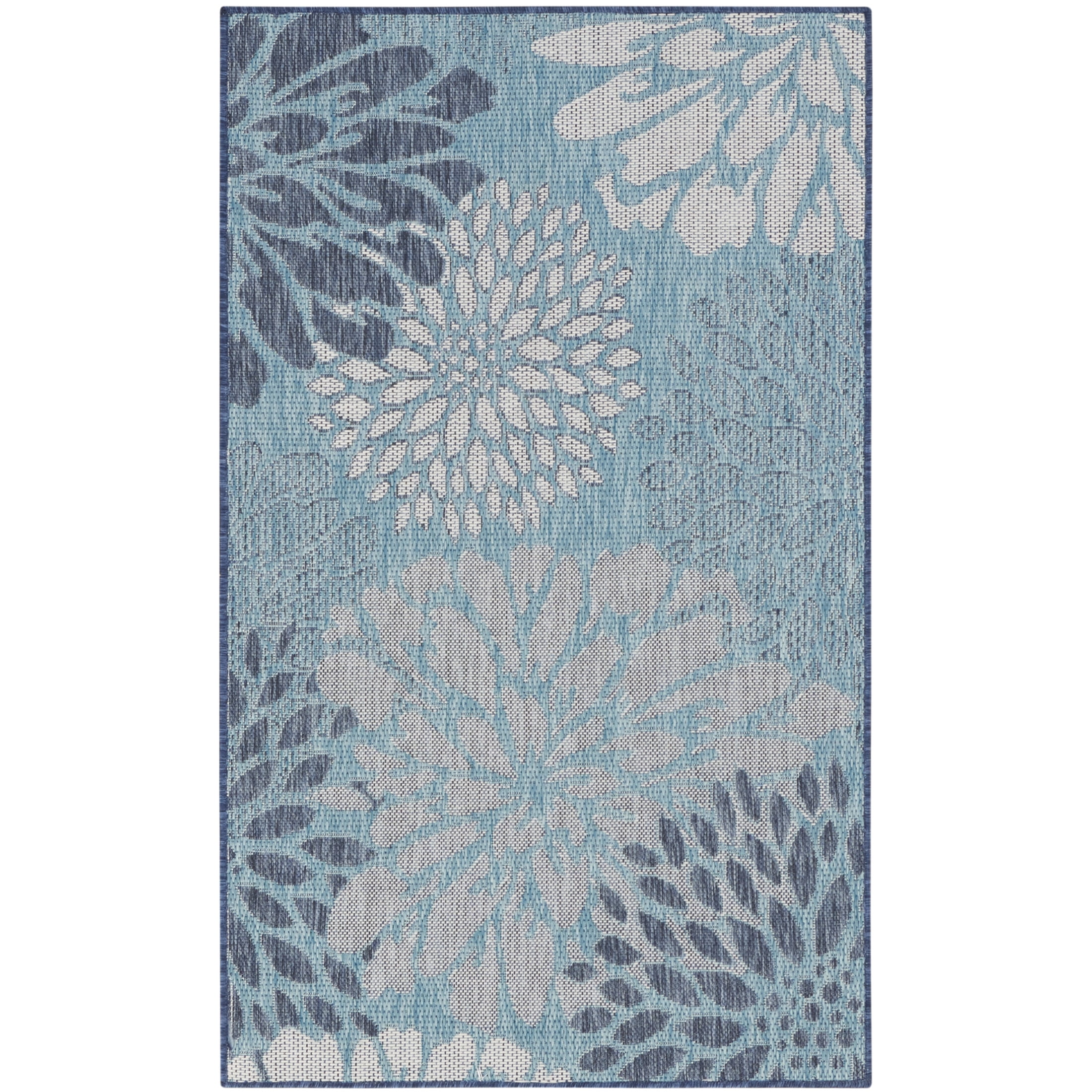Nourison Garden Oasis 2' x 4' Navy Tropical Rug