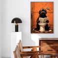 thumbnail image 4 of Black Russian Terrier Gift Wall Art, Cute Dog Sitting on The Toilet Reading a Newspaper Bathroom Poster for Dog Lover, Humor Animals Bathroom Canvas Prints, Bathroom Wall Decor, 4 of 5