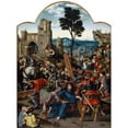 thumbnail image 2 of Pieter Coecke van Aelst 14x18 Gold Ornate Wood Frame and Double Matted Museum Art Print Titled - Christ Carrying the Cross (1530), 2 of 4