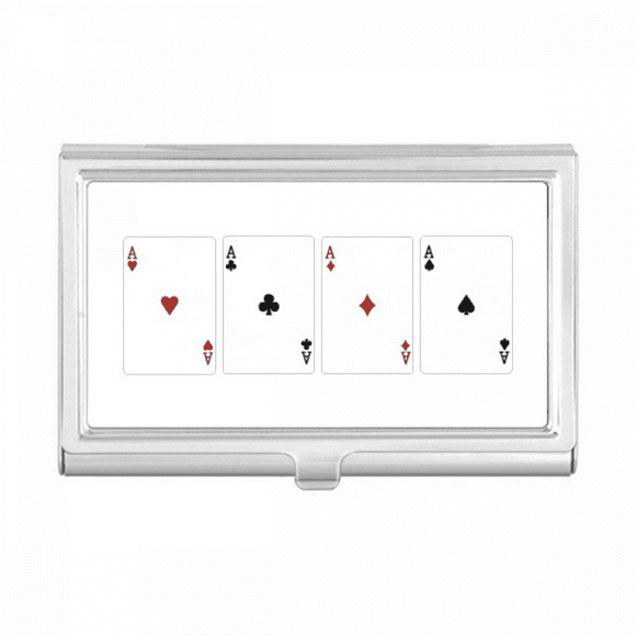 a heart spade club pattern business card holder case pocket box wallet