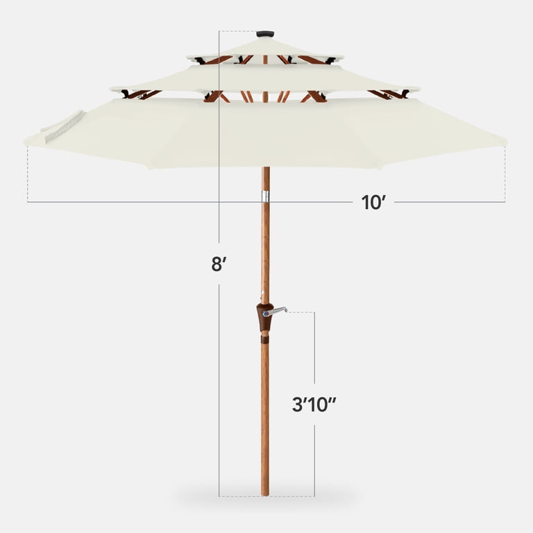 12 foot patio umbrella with solar lights 10/11/12ft Solar LED Round Cantilever Patio Umbrella main image 0