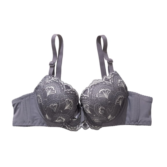 SCSAlgin Women's Lace Balconette Bra Underwire Non-Padded Soft Cup Comfort Everyday Bras