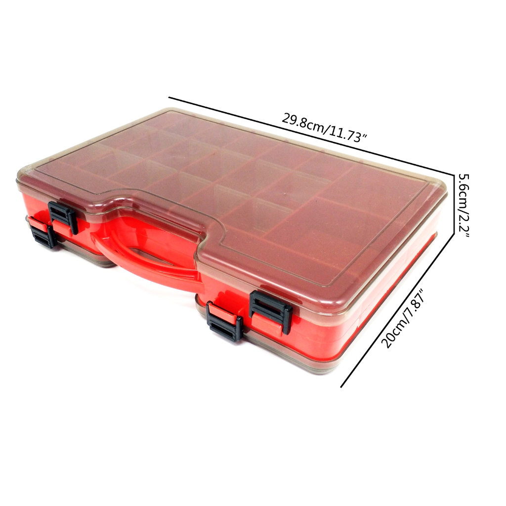 ANXPTIME Plastic Tackle Box Fishing Lures Case Double Sided Fishing Baits Box with Removable Dividers Accessory Storage Case
