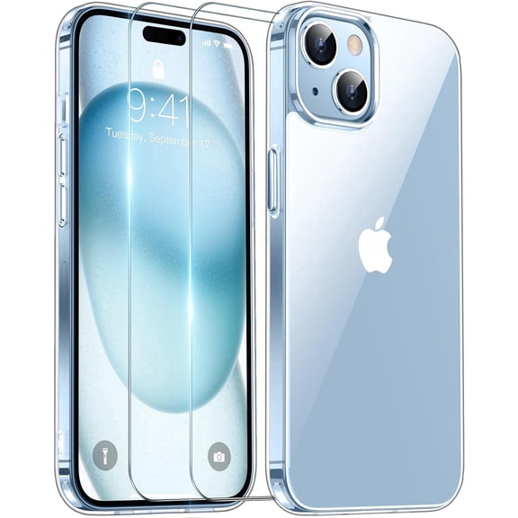 Entronix 3-in-1 Clear Case Compatible with iPhone 15 Plus with Screen Protector