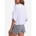 thumbnail image 6 of Women's Comfy Basic Workout Gym Short Sleeve Crop Tops Casual Loose Oversized T-Shirts, 6 of 6