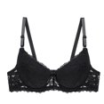 thumbnail image 3 of Blmnix Bra for Women Lace Bra Push Up Underwire Bras Balconette Black Standard Straps Wireless bras for Women, 3 of 4