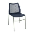 thumbnail image 2 of Flash Furniture Navy Stack Chair with Air-Vent Back, Non-Sled Base and Gray Powder Coated Metal Frame, 2 of 12