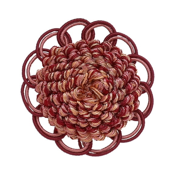 2 1/2" x 2 1/2" (6cm x 6cm) Sew-On Crown Rosette # BRROS, Rose Bouquet Red #7953 (Crimson Red, Rose Pink, Light Pink) Sold Individually