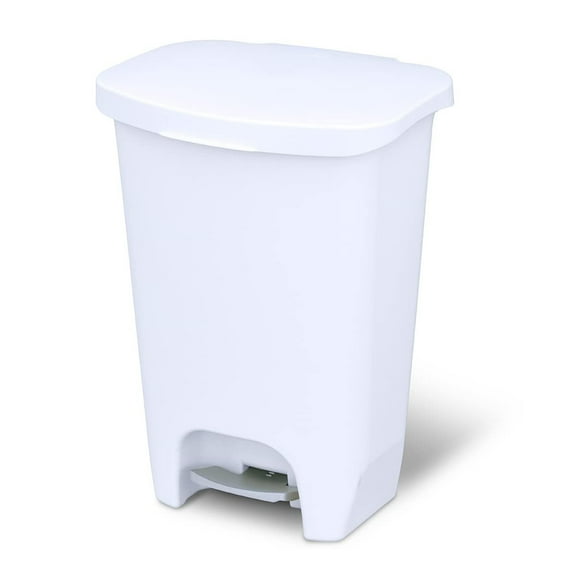 Open Box Glad Kitchen Trash Can w/Lid, Foot Pedal & Garbage Bag Rings, 13 Gal,