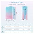 thumbnail image 5 of Luggage Set of 3, 20-inch with USB Port, Airline Certified Carry-on Luggage , +PC Hard Shell Luggage with Spinner Wheels, light blue and pink, 5 of 9