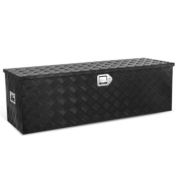 DNA Motoring 47"x15"x15" Aluminum Pickup Truck Trailer Trunk Bed Tool Storage Box w/ Handle Black