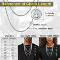 thumbnail image 4 of FOCALOOK Wheat Chain Necklace for Men Replacement Chain for Pendant Charm 316L Stainless Steel 3mm 26 Inch with Jewelry Gift Box for Dad Father's Day, 4 of 11