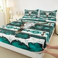 thumbnail image 3 of Castle Fairy Boho Hippie Aztec Full Size Sheets,Abstract Cow Print Bed Sheets, 3 of 7