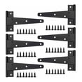 thumbnail image 1 of Heavy Duty T-Strap Hinges, Stainless Steel Galvanized Surface Corrosion Resistant Smooth Edges 270-Degree Opening Strong Load-Bearing For Doors Windows Garden Sheds Fences Crates, 1 of 5