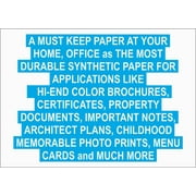WATERPROOF PAPER | 50 SHEETS, THICKNESS 10 MIL LB, 225 LB, 275 MICRONS SYNTHETIC PAPER, 8.5X11 | PRINT WITH LASER PRINTERS | OFFICE PRINTERS from HIGHH IMAGE
