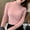 -Red, variant on Rigardu Women Slim Casual Solid Long Sleeve Mock Turtleneck Blouse Tops Slim Fit Stretchy Layer Tee Shirts shirts for women womens shirts Black + L