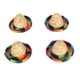thumbnail image 2 of Mini Bottle Hats, Decorative 4pcs Stylish Woven Texture Mini Straw Hat  for Party, 2 of 7