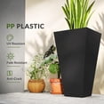 thumbnail image 6 of Outsunny Set of 3 Tall Planters with Drainage Hole, 28" Outdoor Flower Plant Pots, Indoor Planters for Porch Patio and Deck, Black, 6 of 10