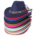thumbnail image 3 of Ginsiom Western Cowboy Hat for Men Women Roll Up Felt Cowgirl Hat with Belt Buckle, 3 of 4
