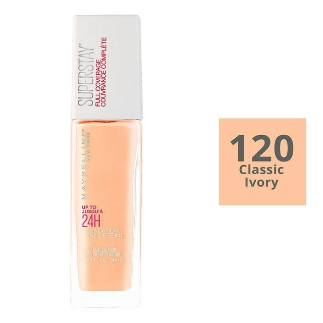 Base de maquillaje Maybelline Super Stay full coverage 120 classic ivory 30 ml