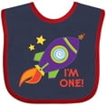 thumbnail image 3 of Inktastic 1st Birthday Rocketship One Year Old Boys or Girls Baby Bib, 3 of 4