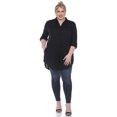 thumbnail image 2 of White Mark Women's Classic Button-Down Tunic Top, 2 of 6