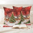 thumbnail image 3 of Red Christmas Outdoor Pillow Covers 24"x24" Set of 2, Waterproof Throw Pillow Covers for Patio Furniture, Xmas Tree Farmhouse Snowflake Decorative Cushion Pillowcases for Garden Porch Couch Sofa, 3 of 9