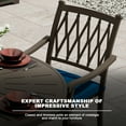 thumbnail image 3 of Mondawe Patio Dining Chairs Set of 4,Outdoor Cast Aluminum Patio Chairs Weather Resistant with Blue Thicker Cushions, 3 of 9
