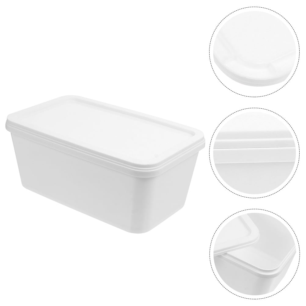 Hemoton 2pcs 3 Litres Refrigerator Ice Cream Storage Container Freezer Ice Cream Tub, Size: 26.00