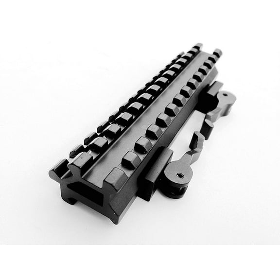 Green Blob Outdoors - Optics Rifle Scope Angle Mount Double 13-Slot Rail with Integral QD Lever Lock System