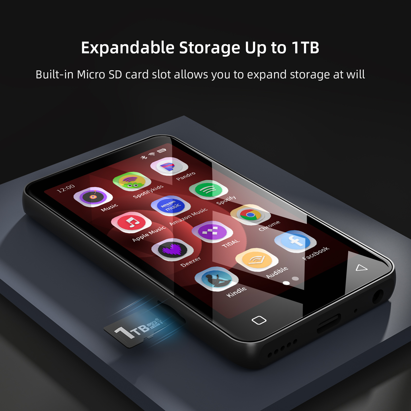 Lecteur MP3/MP4 128 Go Avec Bluetooth Et WiFi - Écran Couleur 1,8 Pouce, Son HiFi Sans Perte, Supporte Livres électroniques - Lecteur Musique Portable Rechargeable