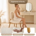 thumbnail image 5 of Ktaxon Blended Chenille Armless Vanity Chair Cloud Backrest Desk Chair, Rubber Wood Makeup Chair for Bedroom Living Room Office Reading Room Beige, 5 of 9