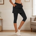 thumbnail image 6 of TGPMGRZ Skirted Leggings for Women Stretchy Breathable Workout Cropped Yoga Pants and Skirts with Pockets Black Size M, 6 of 8