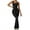 Black, variant on Women's Tank Skinny Jumpsuit, Solid Color Sleeveless U-Neck Back Cutout Wide Leg Pants Playsuit Clubwear