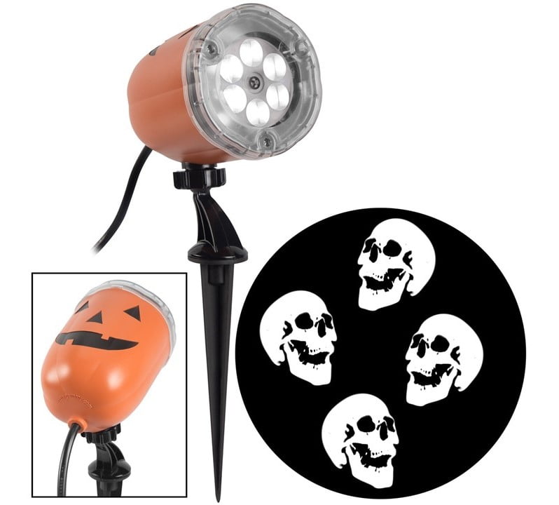 Gemmy Industries Multicolor LED Scary Skull Lawn Stake Halloween Light