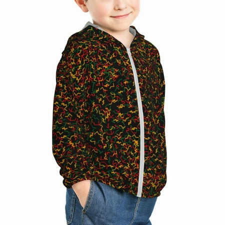 

Uemuo Color Music Pattern Rash Guard for Boys Girls Long Sleeve Swim Shirts UPF 50+ UV Sun Protection Hooded Fishing Shirt with Pocket for Kid-2 Years