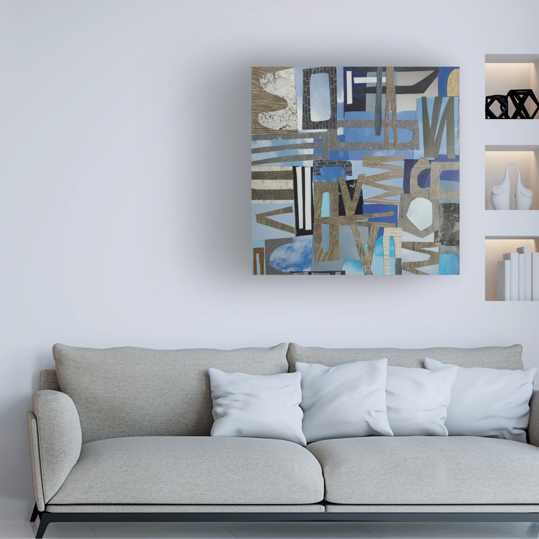 Canvas Wall Art - Coco Good 'Skies Over the Loire Valley I' Wall Art for Living Room, Bedroom, or Office Décor by Trademark Fine Art - 18 x 18 Inches