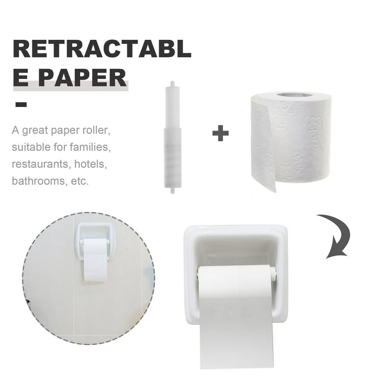 2 Pcs Plastic Toilet Paper Rollers Tissue Box Shaft Core Spring Retractable  Reel 