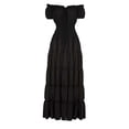 thumbnail image 3 of Vestido camisero medieval largo vintage milesio debajo del vestido elegante negro L, 3 of 9