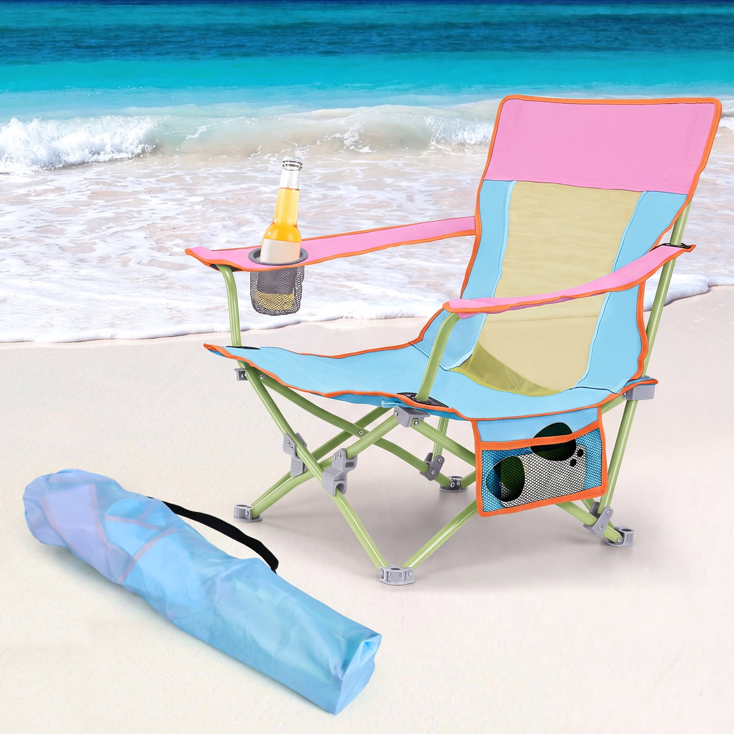 RUNACC Low Back Beach Chair, 2 Pack Foldable Portable Camping