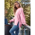 thumbnail image 4 of Womens Oversized Sweatshirts Hoodies Crewneck Shirts Fall Outfits Teen Girls Y2k Winter Clothes Pink XL, 4 of 5