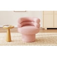 thumbnail image 2 of LiviNest Small Space Swivel Chair: 29-Inch Round Accent Chair - 360° Rotation for Bedroom Vanity & Apartment Living - Pink Teddy Fleece Barrel Chair, 2 of 6
