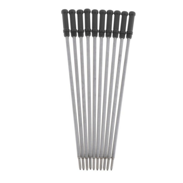 10 piezas de repuesto para bolígrafo de metal de 116 mm para bolígrafo de cristal. negro