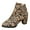 Brown, variant on Women's Ankle Boots Block Low Heel V Cutout Slip on Leopard Dress Booties(Brown,7)