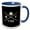 Blue/White, variant on 3drose, Kentucky State Abbreviation, Statehood, Flag Art on Black Background., 11oz Two-tone Yellow Mug