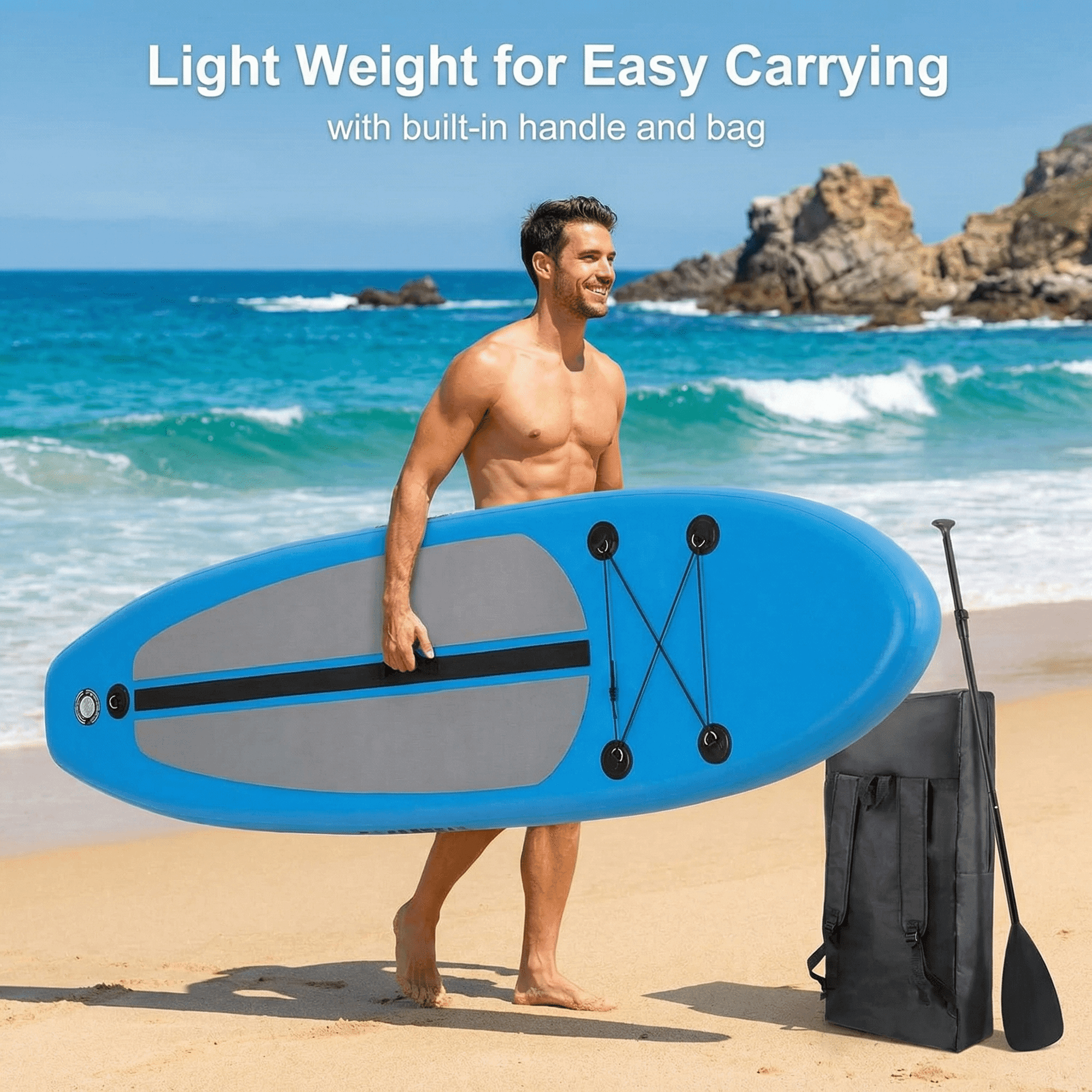 TLSUNNY 12' Inflatable Paddle Board Set, iSUP for Recreation, Fitness, Family Outings