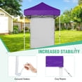 thumbnail image 4 of INTER HUT 5x5 Outdoor Pop up Canopy Gazebo with One Removable Sidewall, Instant Easy Set up Outdoor Canopy Commercial Sun Shelter with Carry Bag, Purple, 4 of 10