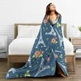 thumbnail image 6 of Paris Eiffel Tower and Roses Flowers (Blue) Throw Blanket Ultra Soft Warm All Season Valentine''s Day Decorative Fleece Blankets for Bed Chair Car Sofa Couch Bedroom 60"X50", 6 of 6