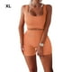 thumbnail image 3 of Toystoory 2 unids/set Jogging ejercicio Fitness mujer chaleco pantalones cortos transpirables Crop Tops pantalones Kit ropa deportiva femenina Uniforme atlético Naranja XL, 3 of 6
